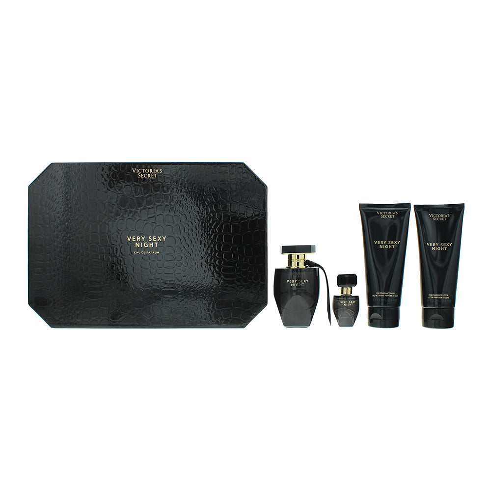 Victoria's Secret Very Sexy Night 4 Piece Gift Set: Eau De Parfum 50ml - Eau De Parfum 7.5ml - Shower Gel 100ml - Body Lotion 100ml