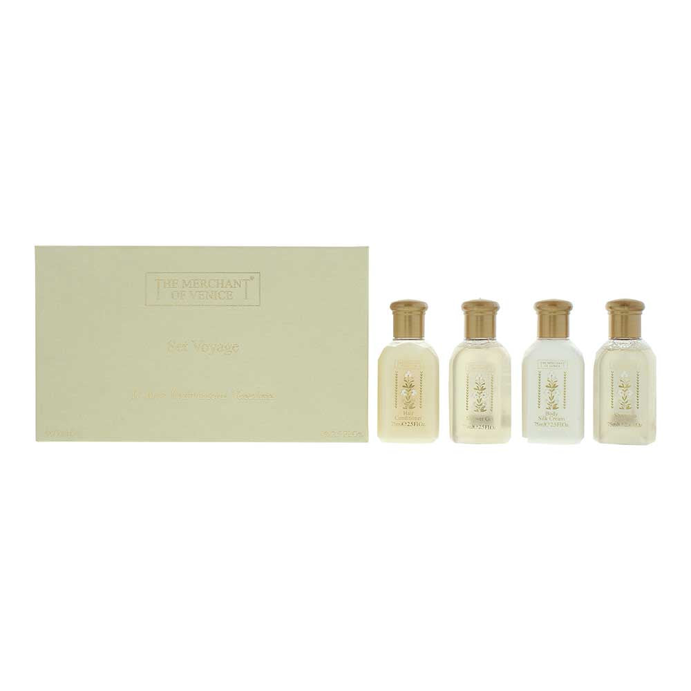 The Merchant Of Venice Voyage 4 Piece Gift Set: Shower Gel 75ml - Shampoo 75ml -