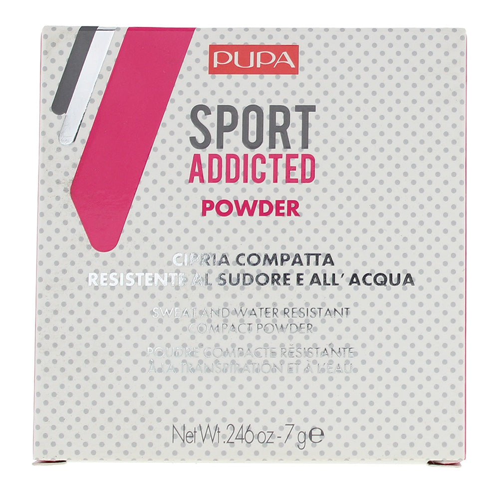 Pupa Sport Addicted 001 Rose Beige Sweat And Water Resistant Compact Powder 7g - Box