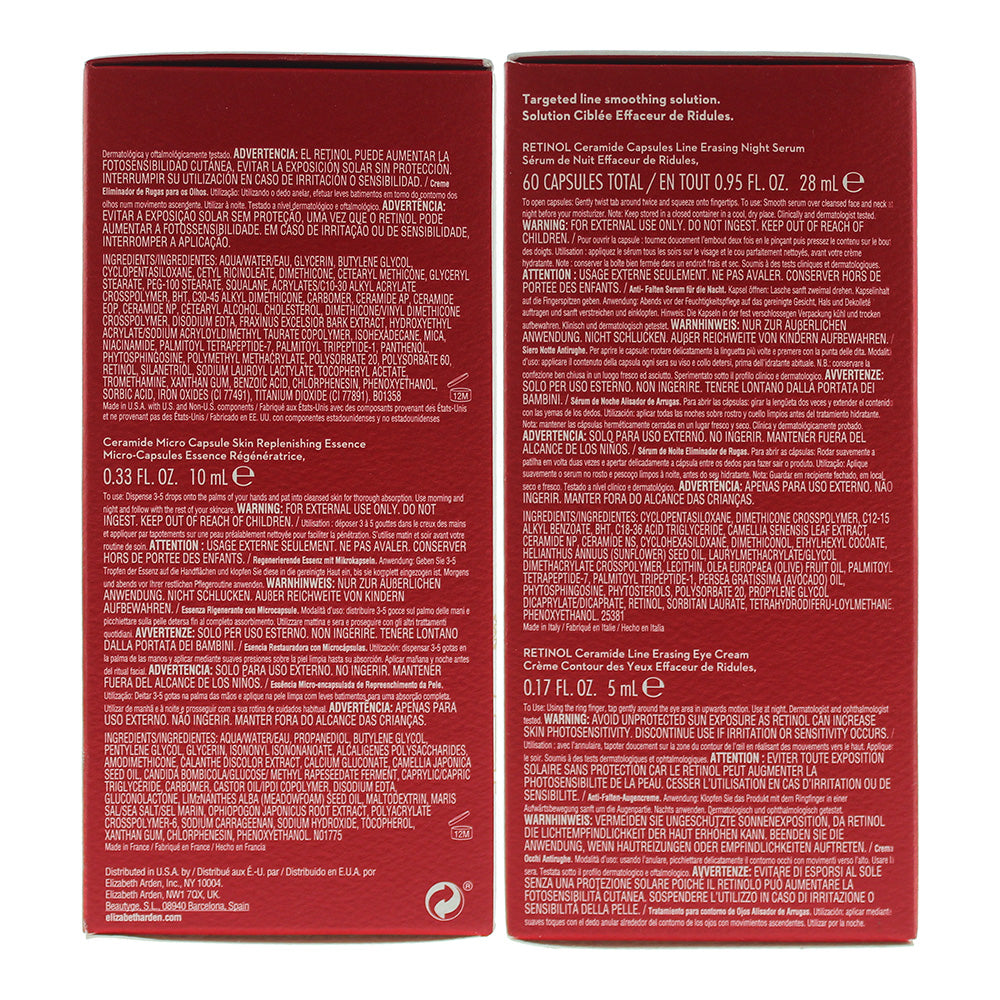 Elizabeth Arden Retinol 3 Piece Gift Set: Retinol Ceramide Capsules 30pcs - Retinol Ceramide Eye Cream 5ml - Ceramide Micro Capsules Essence 10ml