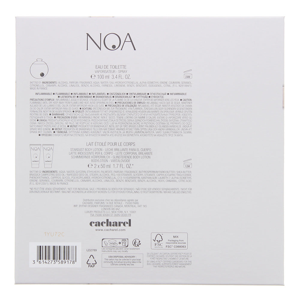 Cacharel Noa 3 Piece Gift Set: Eau de Toilette 100ml - Body Lotion 2 x 50ml