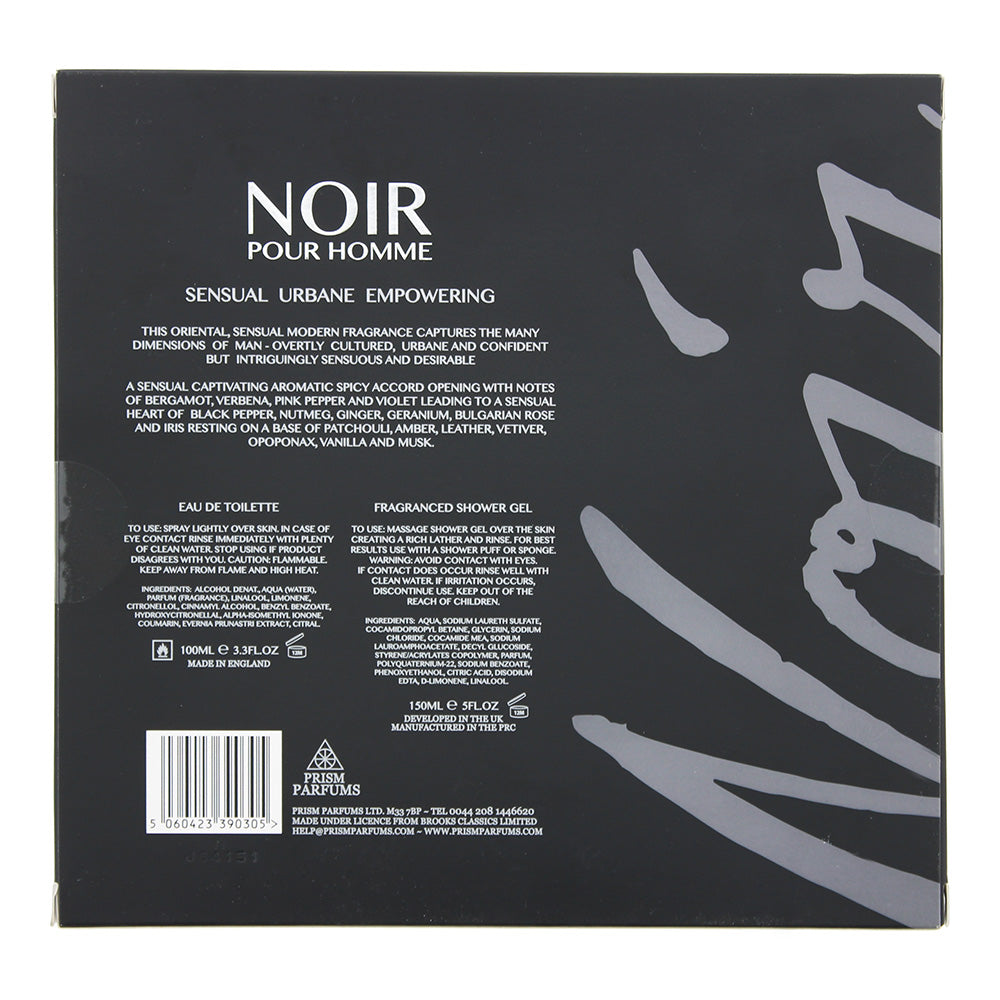 Prism Noir Pour Homme 2 Piece Gift Set: Eau De Toilette 100ml - Shower Gel 150ml