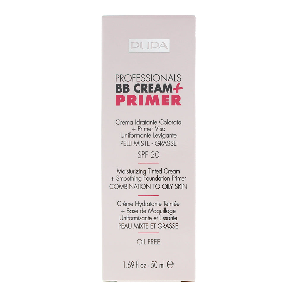 Pupa Professionals BB Cream + Primer 002 Sand SPF 20 Tinted Cream 50ml Combinati - Box