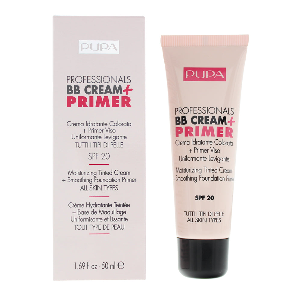 Pupa Professionals BB Cream + Primer 002 Sand SPF 20 Tinted Cream 50ml All Skin Types