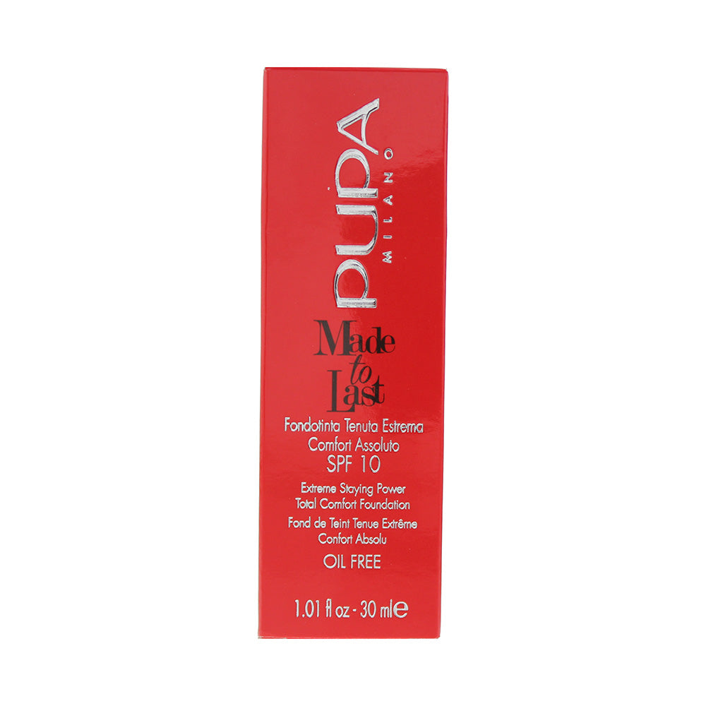 Pupa Made To Last 010 Porcelain Foundation 30ml - Box