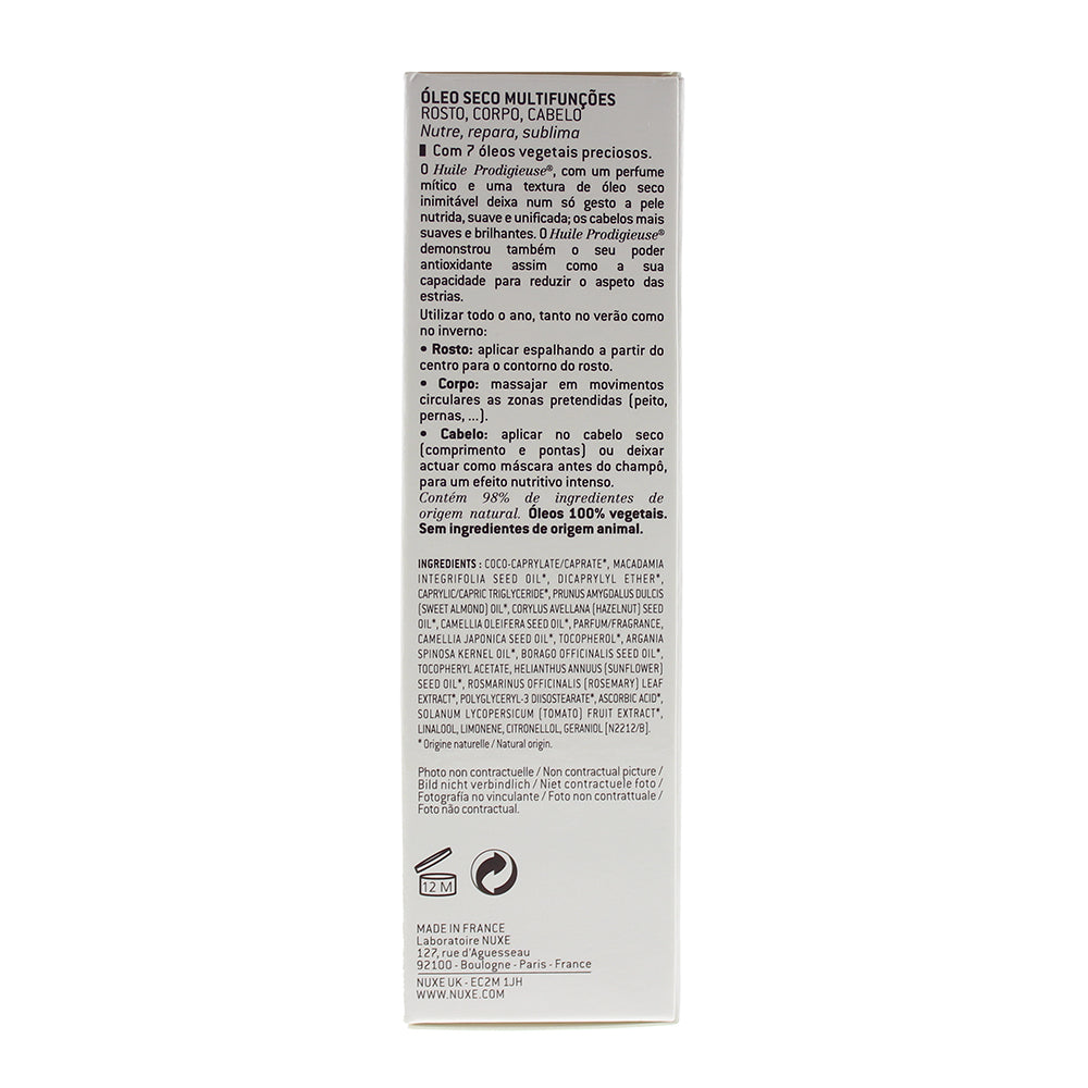 Nuxe Huile Prodigieuse Multi-Purpose Dry Oil 100ml for Face Body and Hair