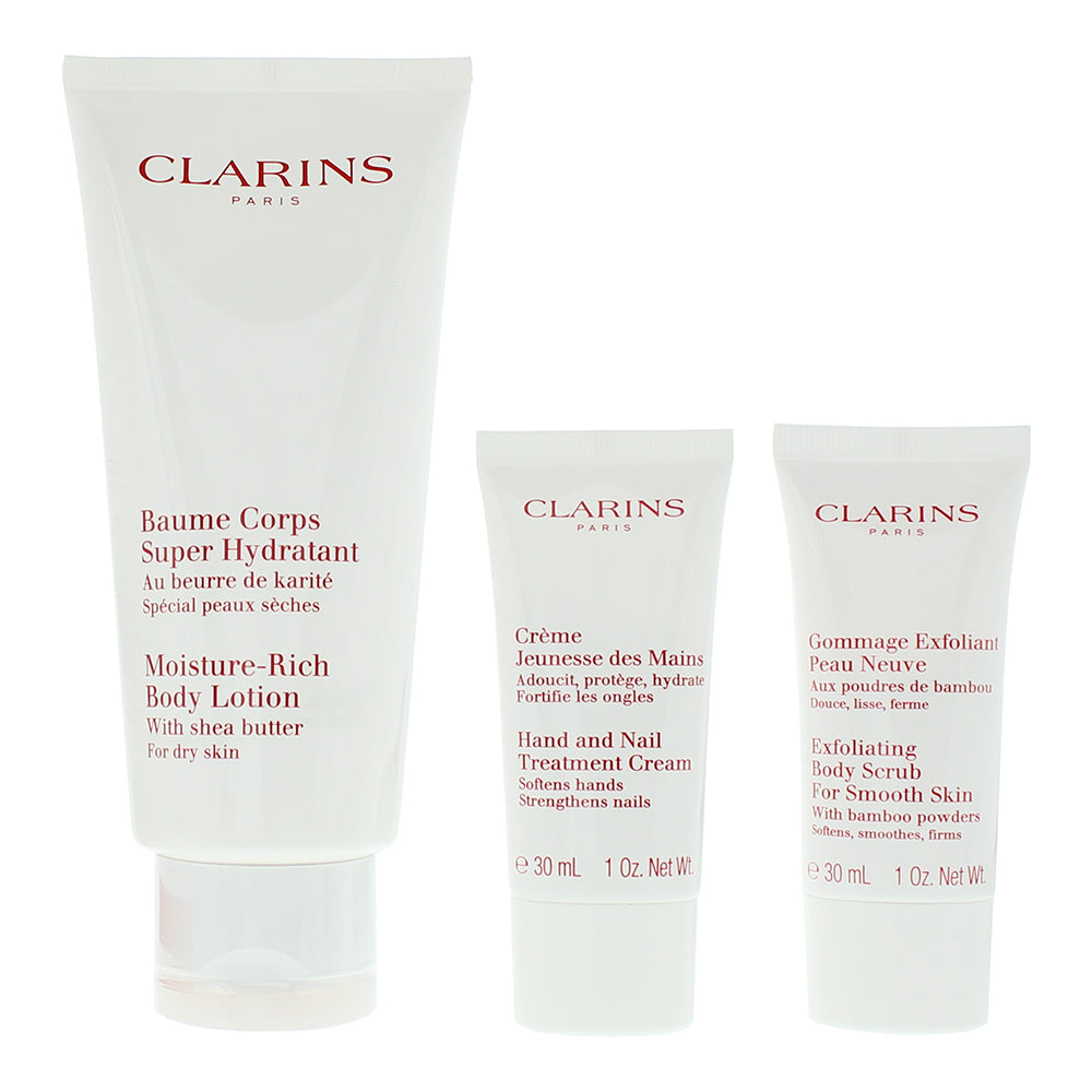 Clarins Perfect Hydration 3 Piece Gift Set: Body Lotion 200ml - Hand And Nail Tr - Product