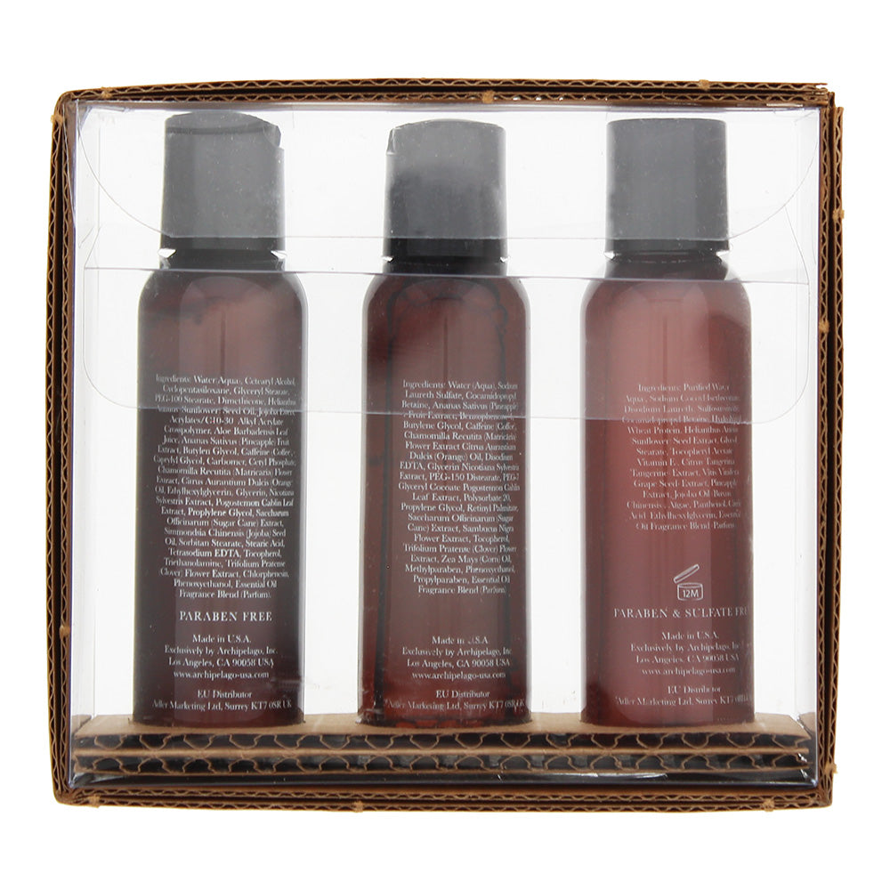 Archipelago Botanicals Boticario De Havana 3 Piece Gift Set: Shampoo 53ml - Body Wash 53ml - Body Lotion 53ml