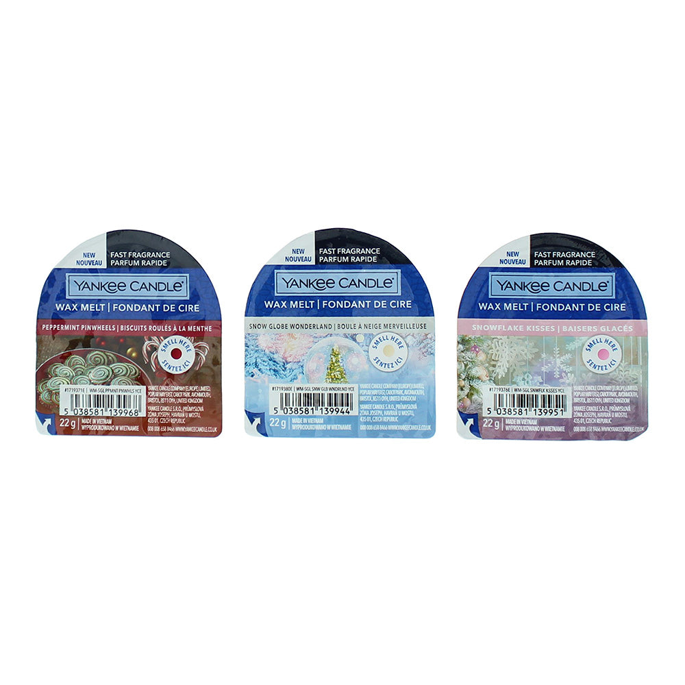 Yankee Candle 3 Piece Gift Set: Snow Globe Wonderland Wax Melt 22g - Snowflake K - Product