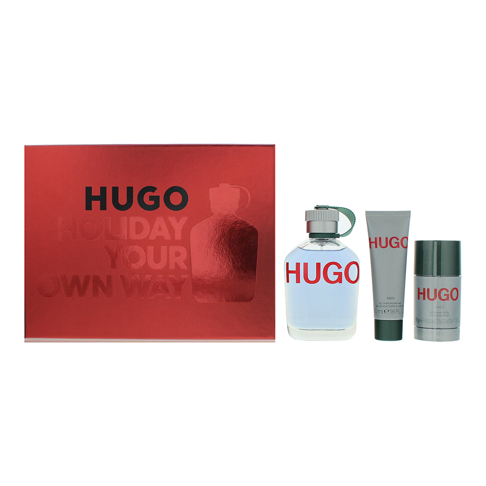 Hugo Boss Hugo Man 3 Piece Gift Set: Eau de Toilette 125ml - Deodorant 75ml - Shower Gel 50ml