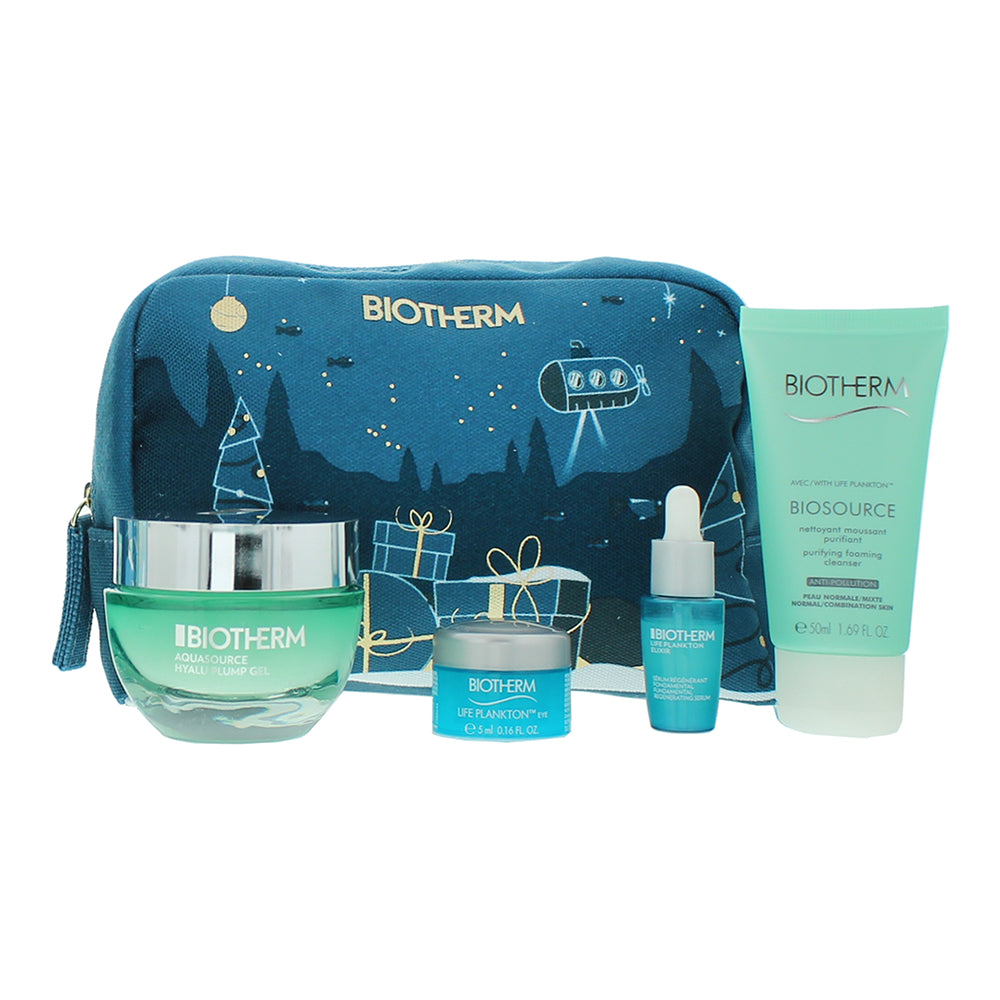 Biotherm Aquasource 4 Piece Gift Set: Hyalu Plump Gel 50ml - Plankton Elixir Ser - Product