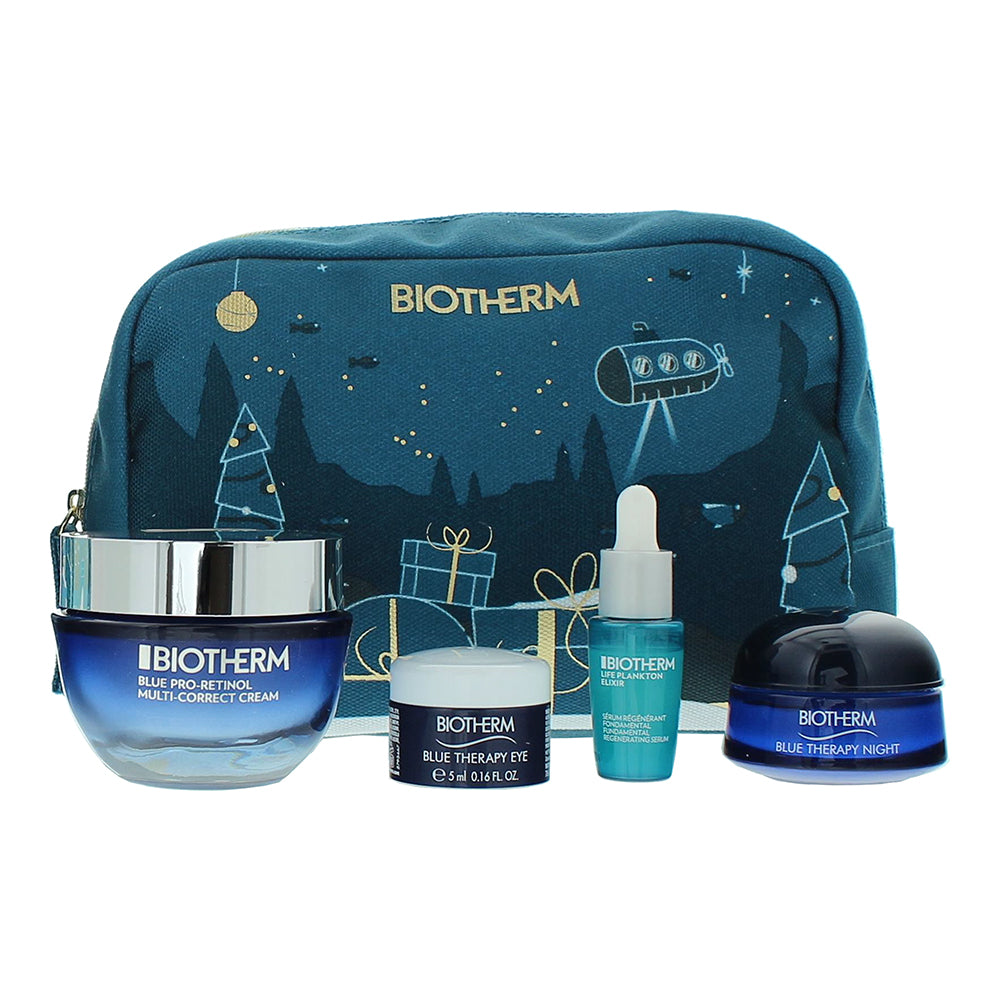 Biotherm Blue Therapy 4 Piece Gift Set: Pro-Retinol Cream 50ml - Plankton Elixir - Product