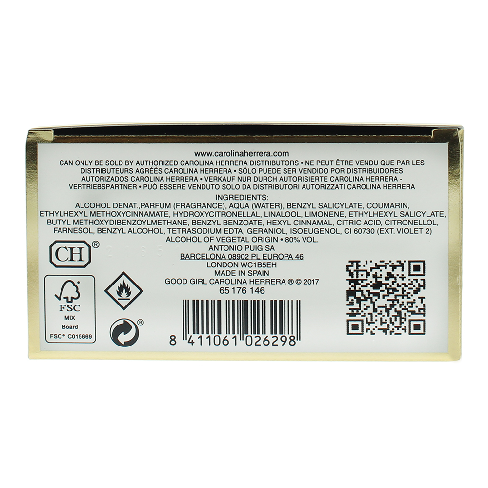 Carolina Herrera Good Girl Legere Eau de Parfum 50ml - Ingredients
