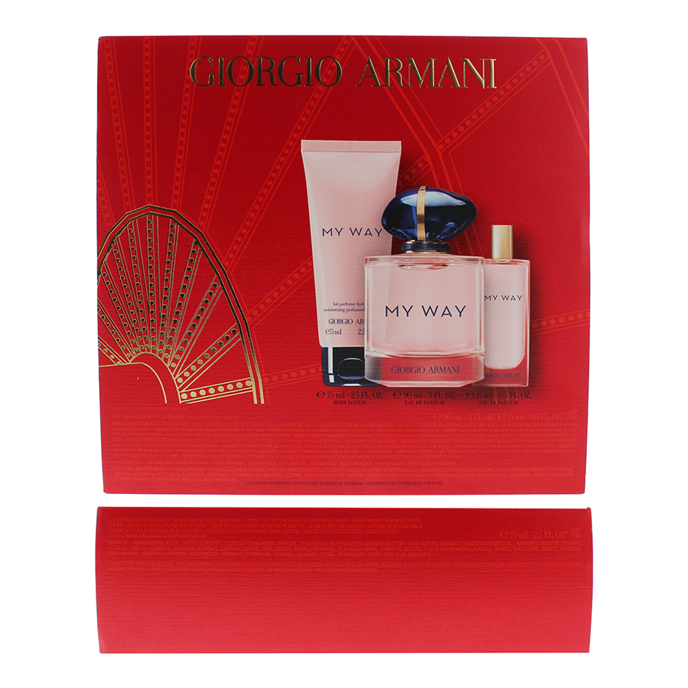 Giorgio Armani My Way 3 Piece Gift Set: Eau De Parfum 90ml - Eau De Parfum 15ml - Body Lotion 75ml