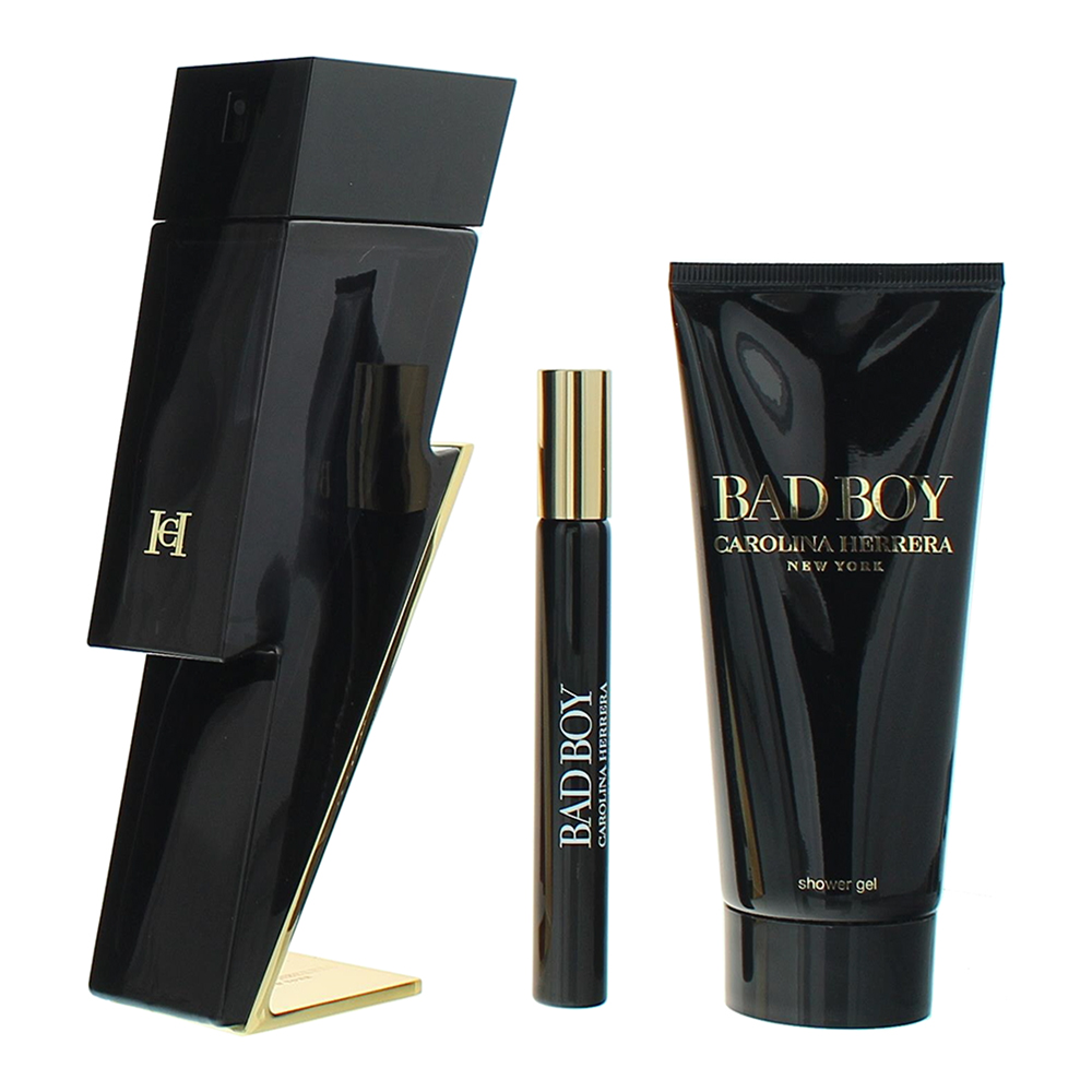 Carolina Herrera Bad Boy 3 Piece Gift Set: Eau de Toilette 100ml - Eau de Toilet - Product