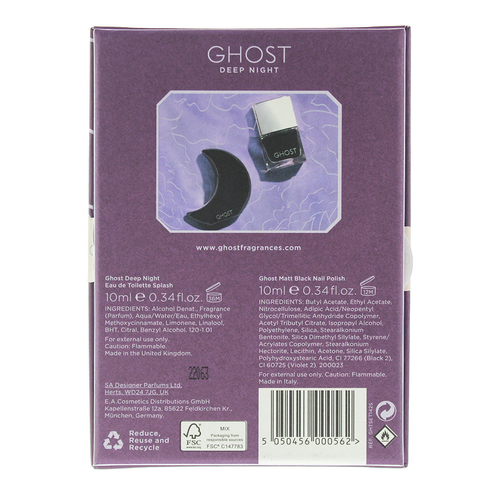 Ghost Deep Night 2 Piece Gift Set: Eau De Toilette 10ml - Matt Black Nail Polish 10ml