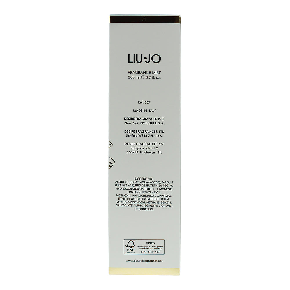 Liu Jo Magnetic Peony Fragrance Mist 200ml - Ingredients