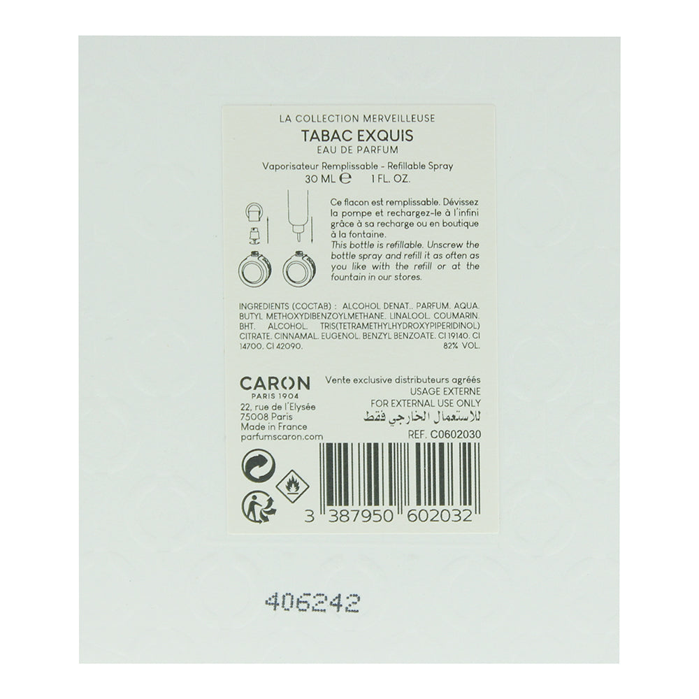 Caron Tabac Exquis Refillable Eau de Parfum 30ml