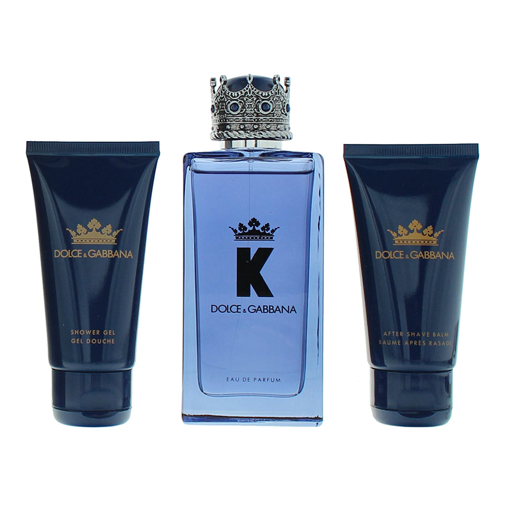 Dolce & Gabbana K 3 Piece Gift Set: Eau de Parfum 100ml - Aftershave Balm 50ml - - Product