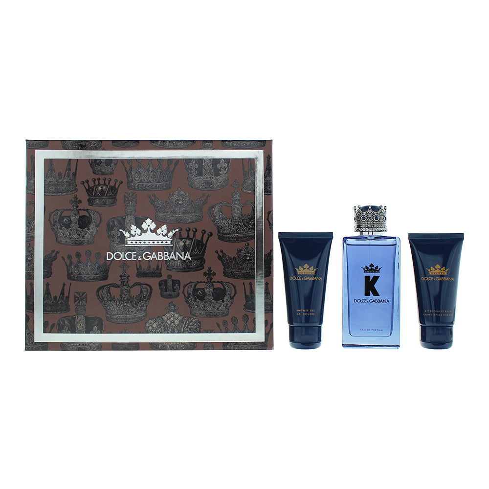 Dolce & Gabbana K 3 Piece Gift Set: Eau de Parfum 100ml - Aftershave Balm 50ml -