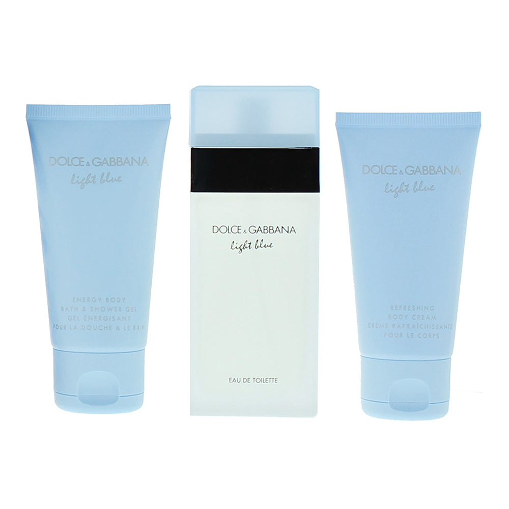 Dolce & Gabbana Light Blue 3 Piece Gift Set: Eau de Toilette 50ml - Shower Gel 50ml - Body Cream 50ml - Product