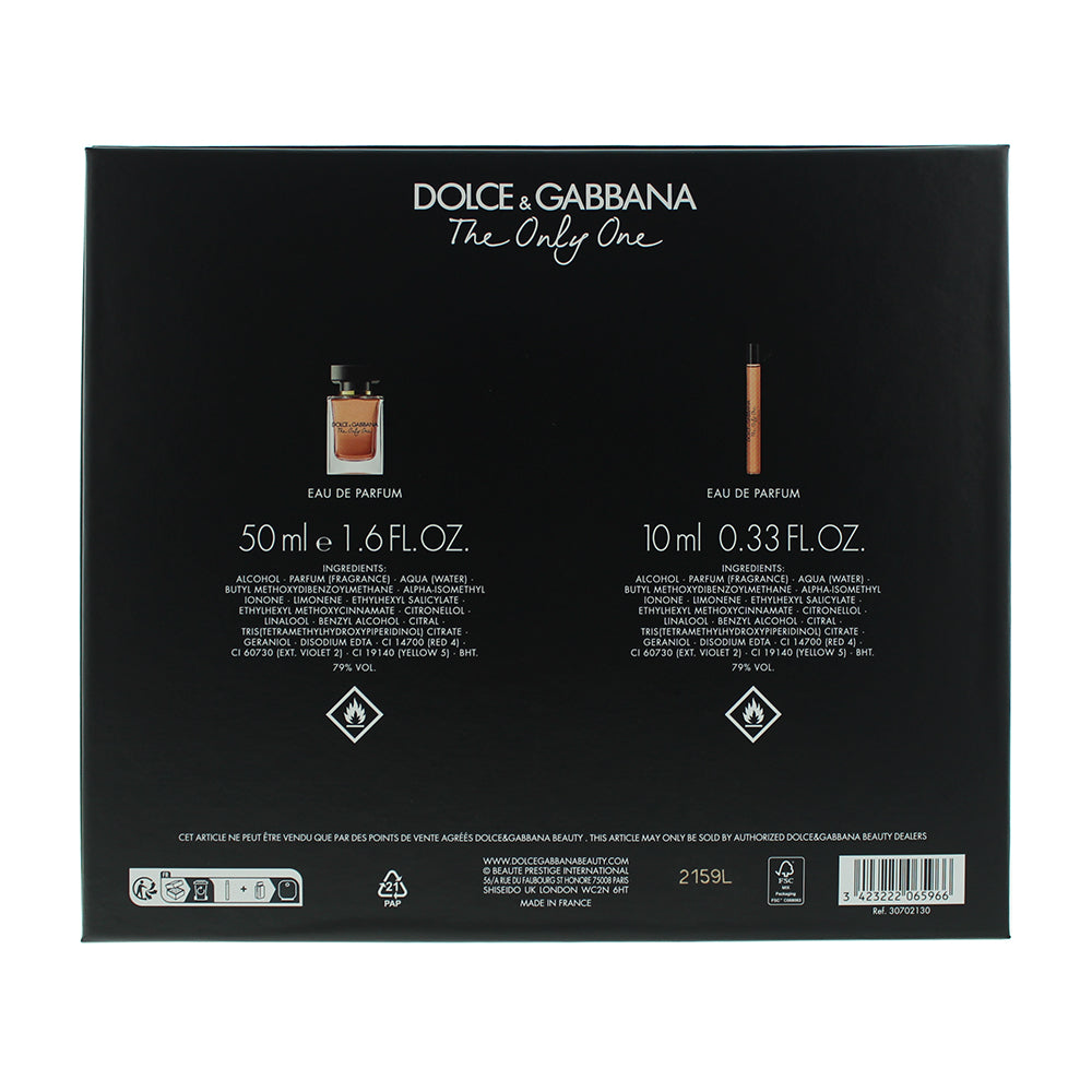 Dolce & Gabbana The Only One 2 Piece Gift Set: Eau de Parfum 50ml - Eau de Parfum 10ml - Ingredients
