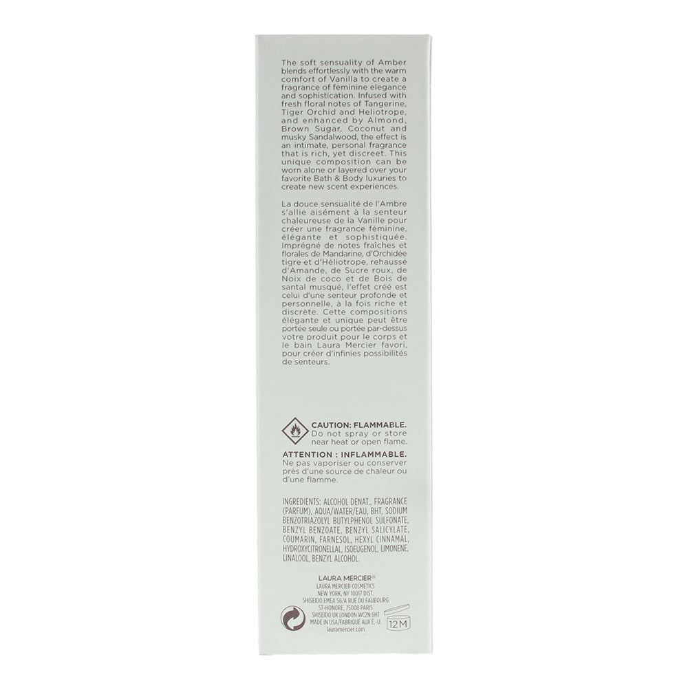 Laura Mercier Ambre Vanille Eau de Toilette 50ml - Ingredients