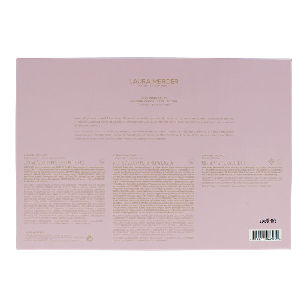 Laura Mercier Luxe Indulgence 3 Piece Gift Set: Honey Bath 200ml - Body Cream 200ml - Eau de Toilette 50ml - Ingredients