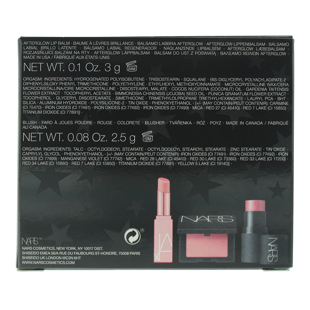 NARS Orgasm Triple Threat 3 Piece Gift Set: Lip Balm 3g - Blush 2.5g - Powder Cream 4g