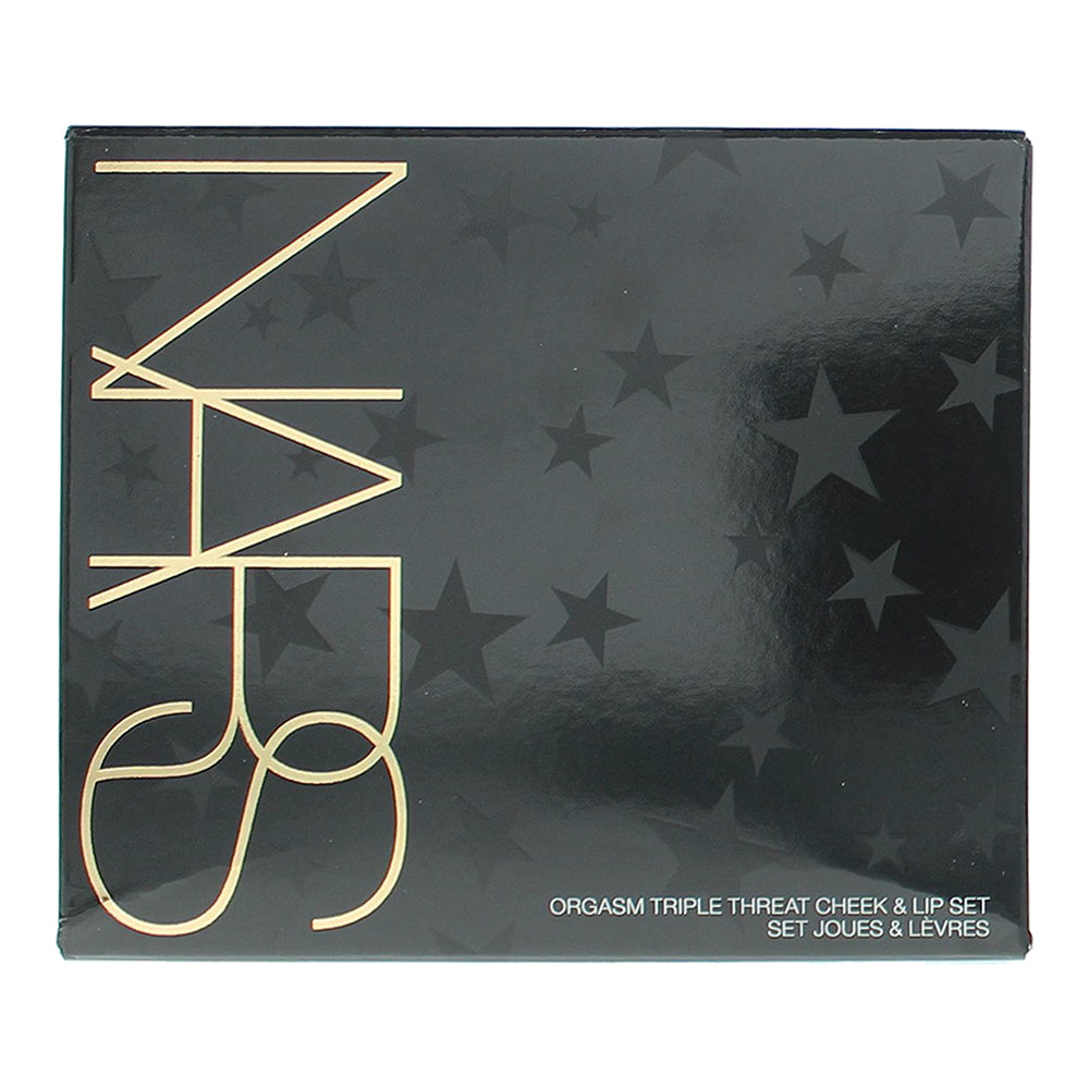 NARS Orgasm Triple Threat Cheek & Lip Set: Lip Balm 3g - Blush 2.5g - The Multiple 4g - Box
