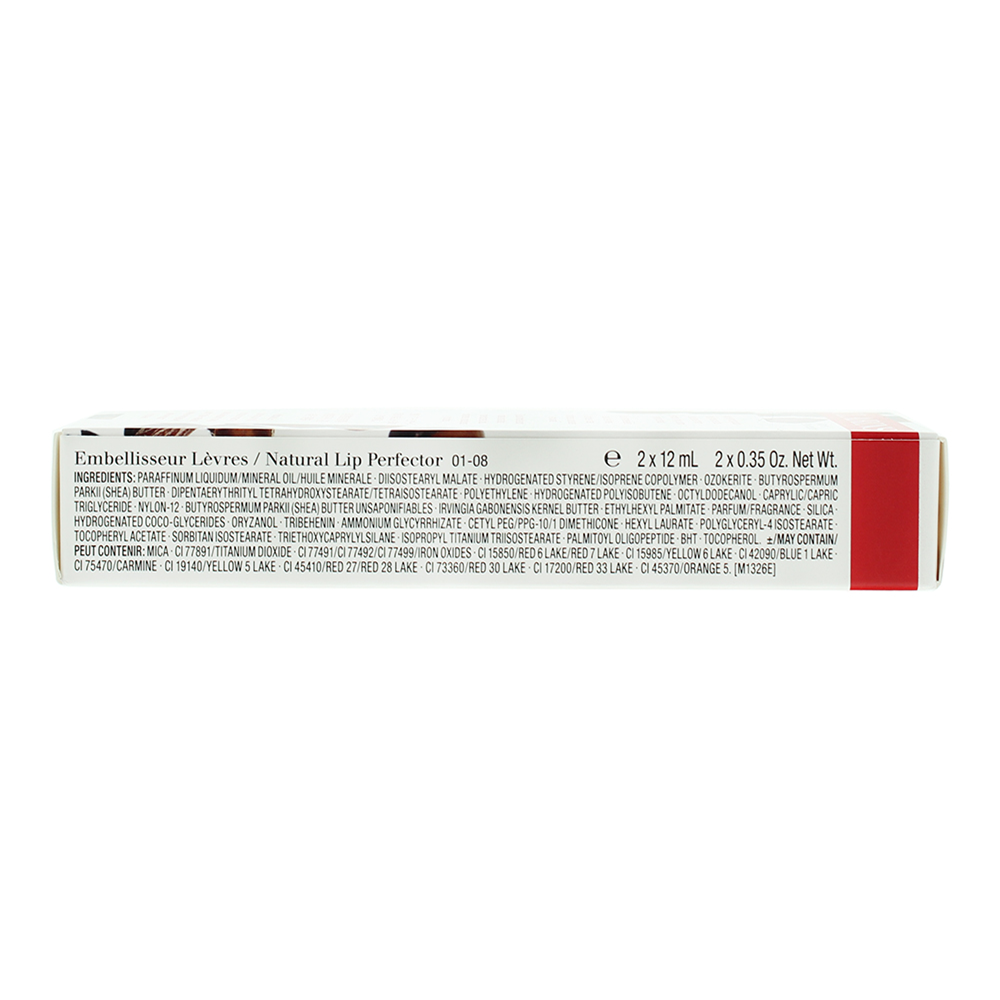 Clarins Lip Perfector 2 Piece Gift Set: 01 Rose Shimmer Lip Gloss 12ml - 08 Plum