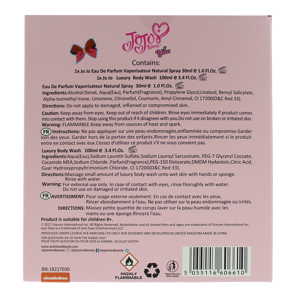 Jojo Siwa Be You 2 Piece Gift Set: Eau De Parfum 30ml - Luxury Body Wash 100ml