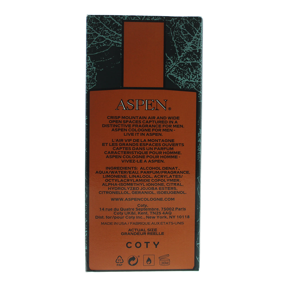 Coty Aspen Eau De Cologne 118ml