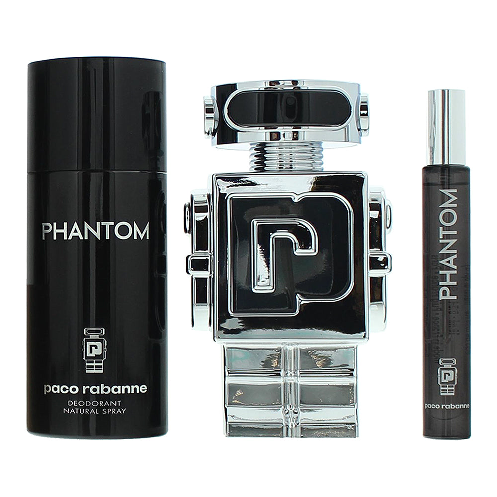 Paco Rabanne Phantom 3 Piece Gift Set: Eau de Toilette 100ml - Deodorant Spray 1 - Product