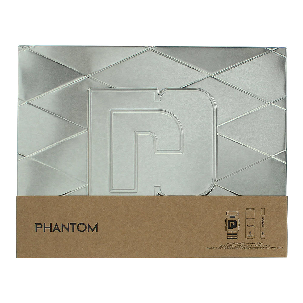 Paco Rabanne Phantom 3 Piece Gift Set: Eau de Toilette 100ml - Deodorant Spray 1 - Box