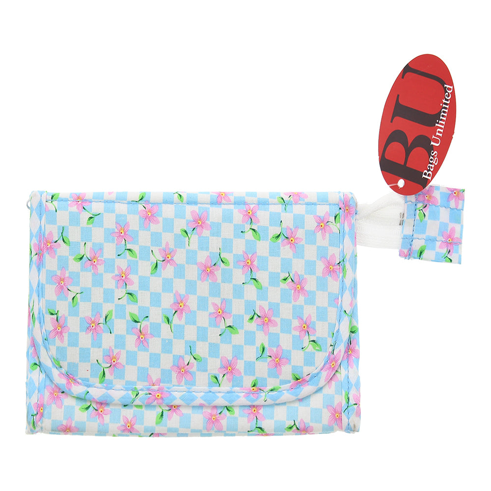 Bags Unlimited Vienna Blue & Pink Mirror Cosmetic Bag  - Box