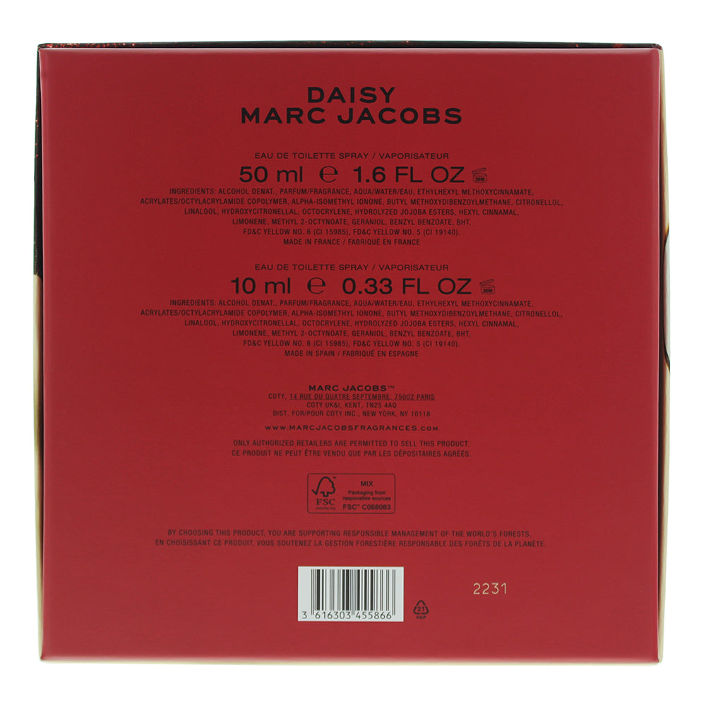 Marc Jacobs Daisy 2 Piece Gift Set: Eau De Toilette 50ml - Eau De Toilette 10ml