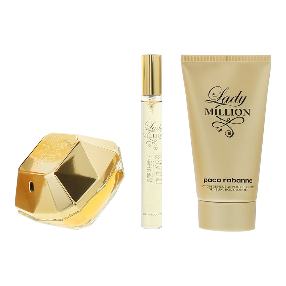 Paco Rabanne Lady Million 3 Piece Gift Set: Eau de Parfum 50ml - Eau de Parfum 1 - Product