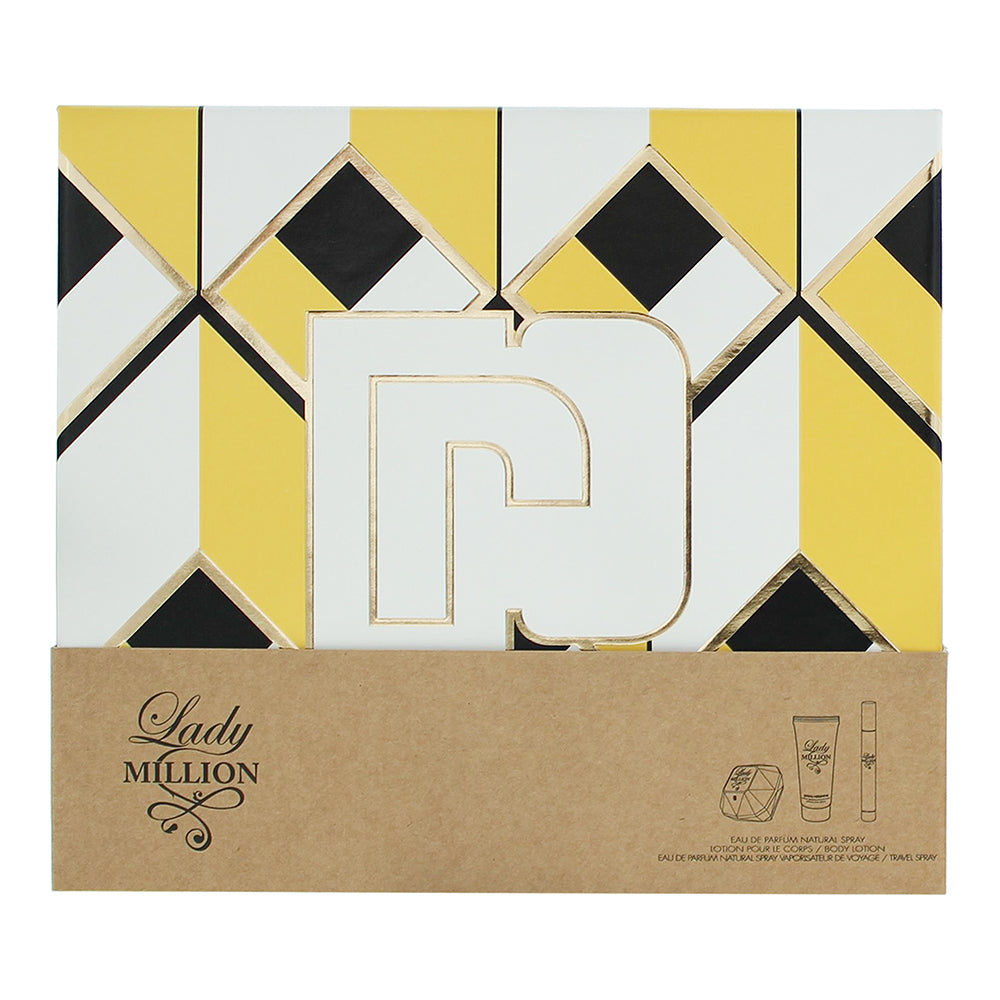 Paco Rabanne Lady Million 3 Piece Gift Set: Eau de Parfum 50ml - Eau de Parfum 1 - Box