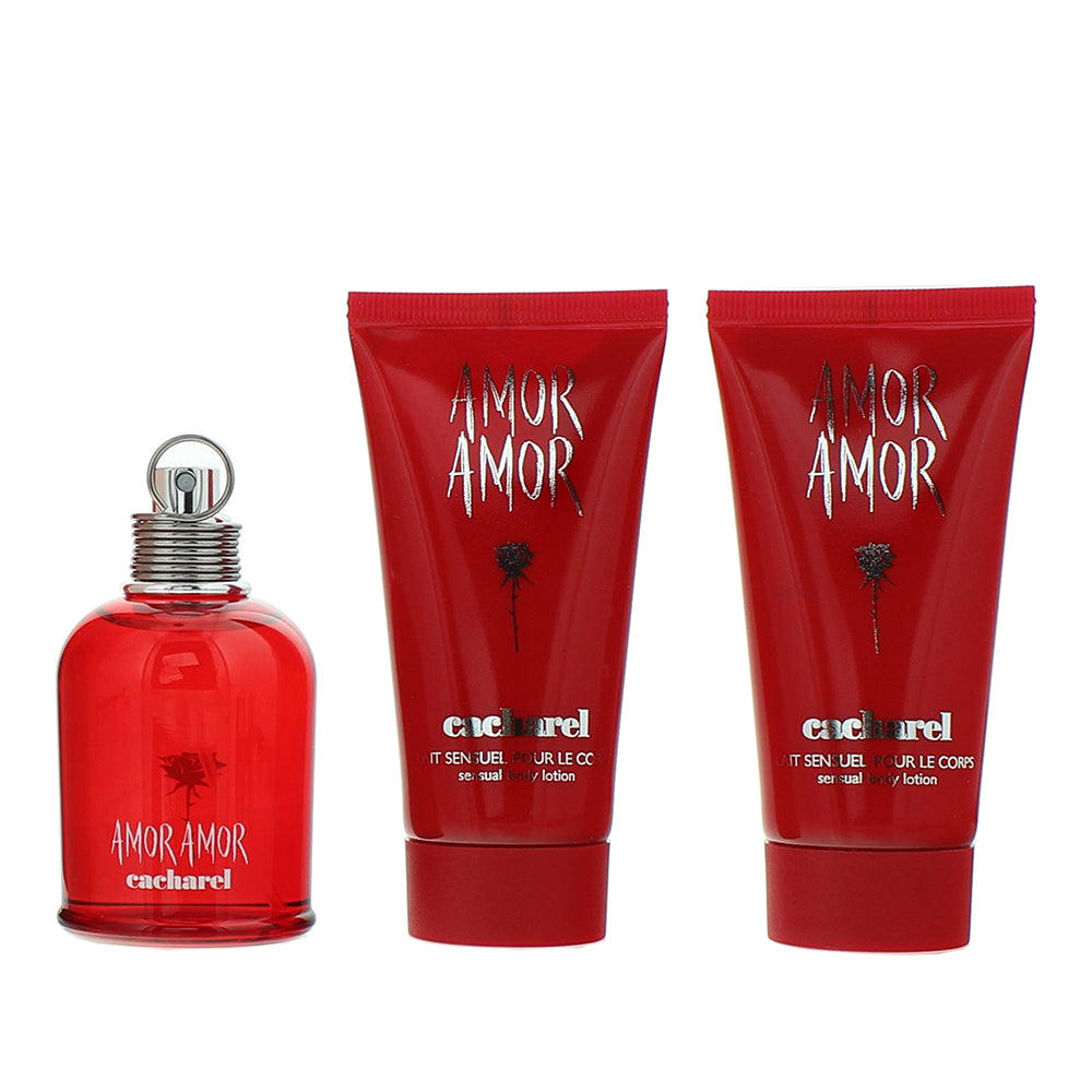 Cacharel Amor Amor 3 Piece Gift Set: Eau de Toilette 50ml - 2 x Body Lotion 50ml - Product