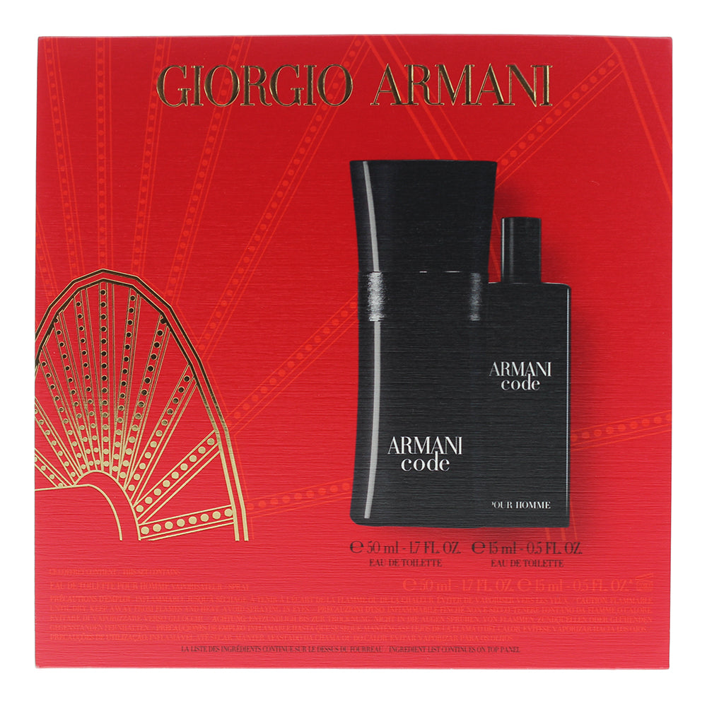 Giorgio Armani Code Pour Homme 2 Piece Gift Set: Eau de Toilette 50ml - Eau de T