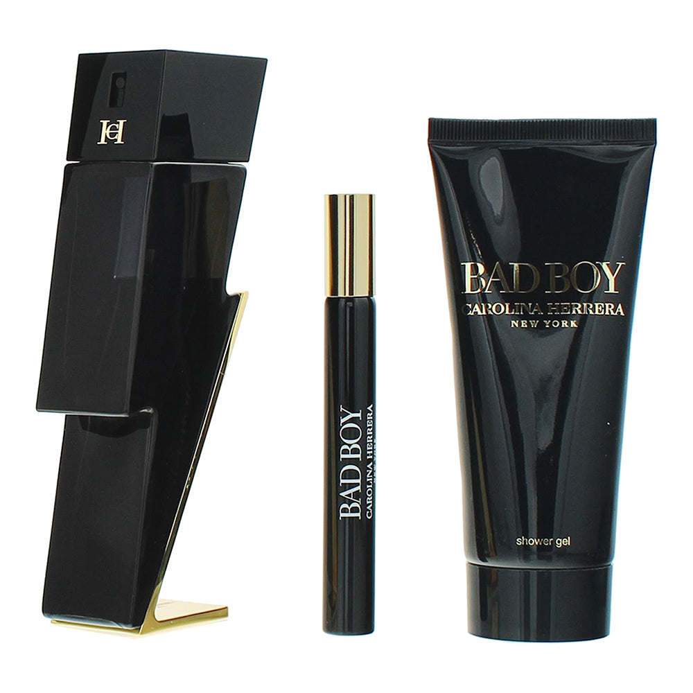 Carolina Herrera Bad Boy 3 Piece Gift Set: Eau de Toilette 50ml - Eau de Toilett - Product
