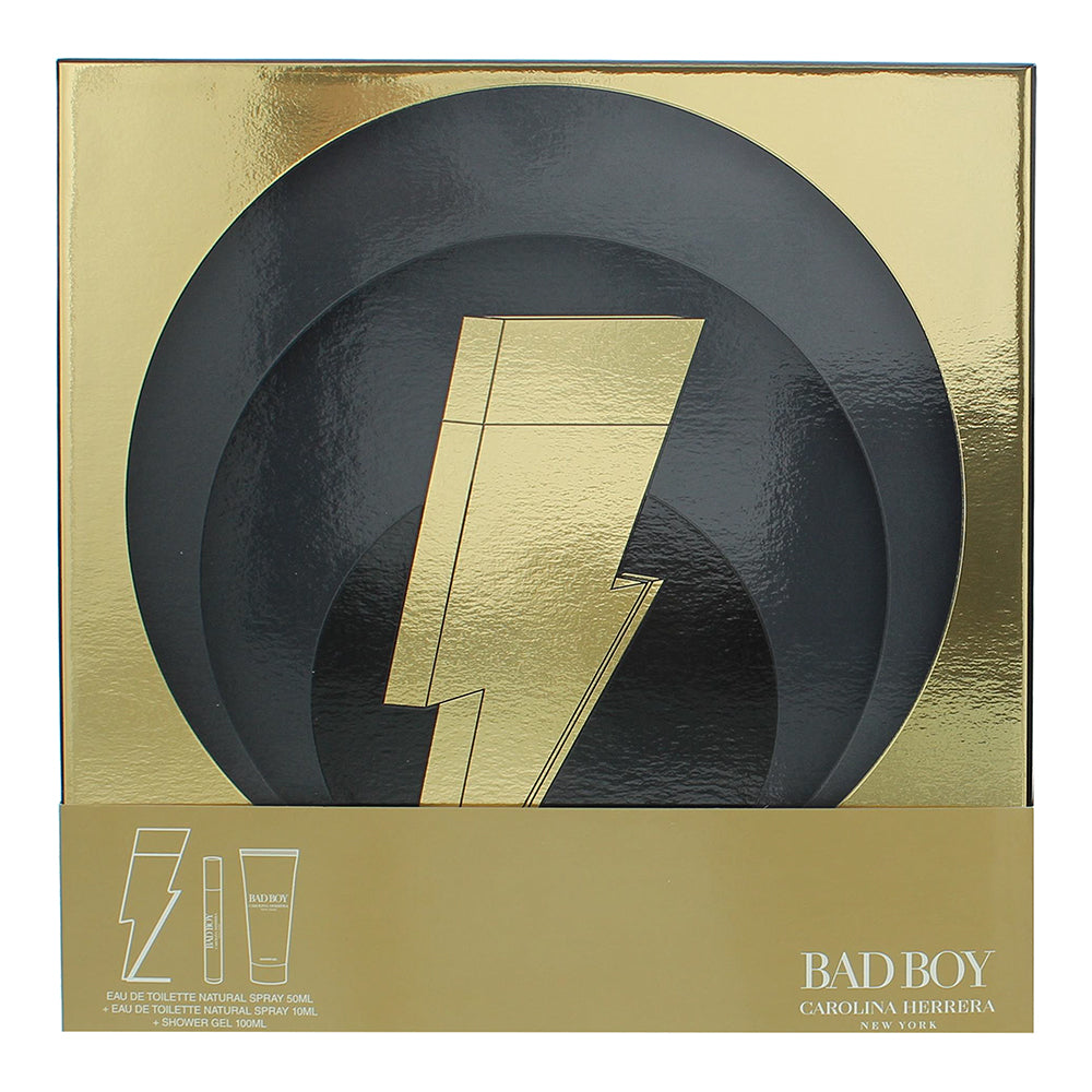 Carolina Herrera Bad Boy 3 Piece Gift Set: Eau de Toilette 50ml - Eau de Toilett - Box