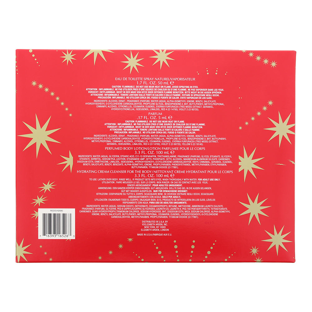 Elizabeth Arden Red Door 4 Piece Gift Set: Eau de Toilette 50ml - Parfum 5ml - Body Lotion 100ml - Cream Cleanser 100ml