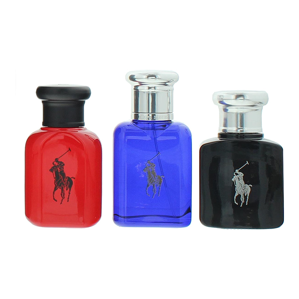 Ralph Lauren Polo 3 Piece Gift Set: Eau de Toilette Blue 40ml - Eau de Toilette Black 40ml - Eau de Toilette Red 40ml - Product