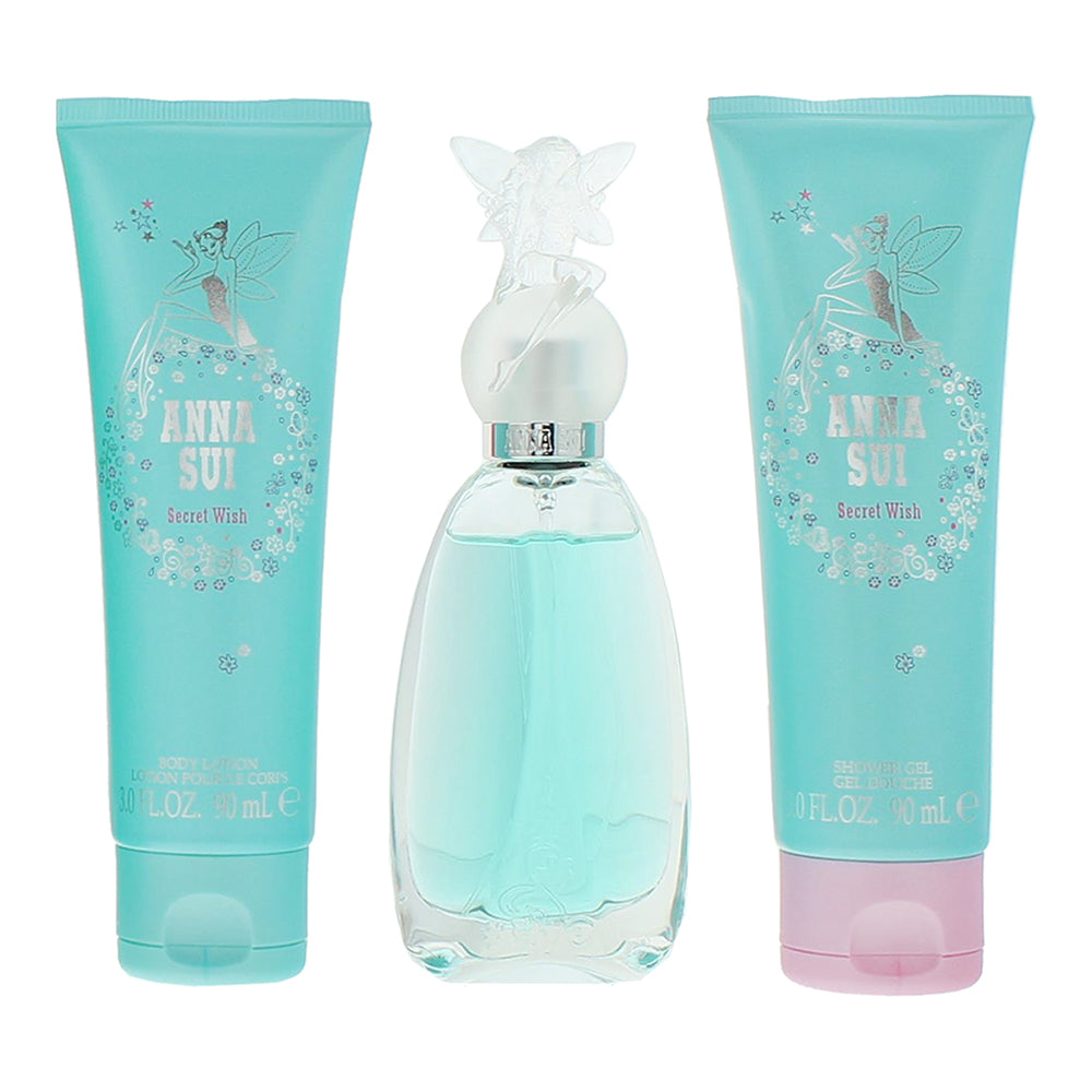 Anna Sui Secret Wish 3 Piece Gift Set: Eau de Toilette 50ml - Body Lotion 90ml - - Product