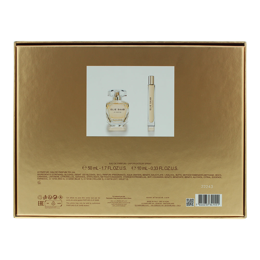 Elie Saab Le Parfum 2 Piece Gift Set: Eau De Parfum 50ml - Eau De Parfum 10ml