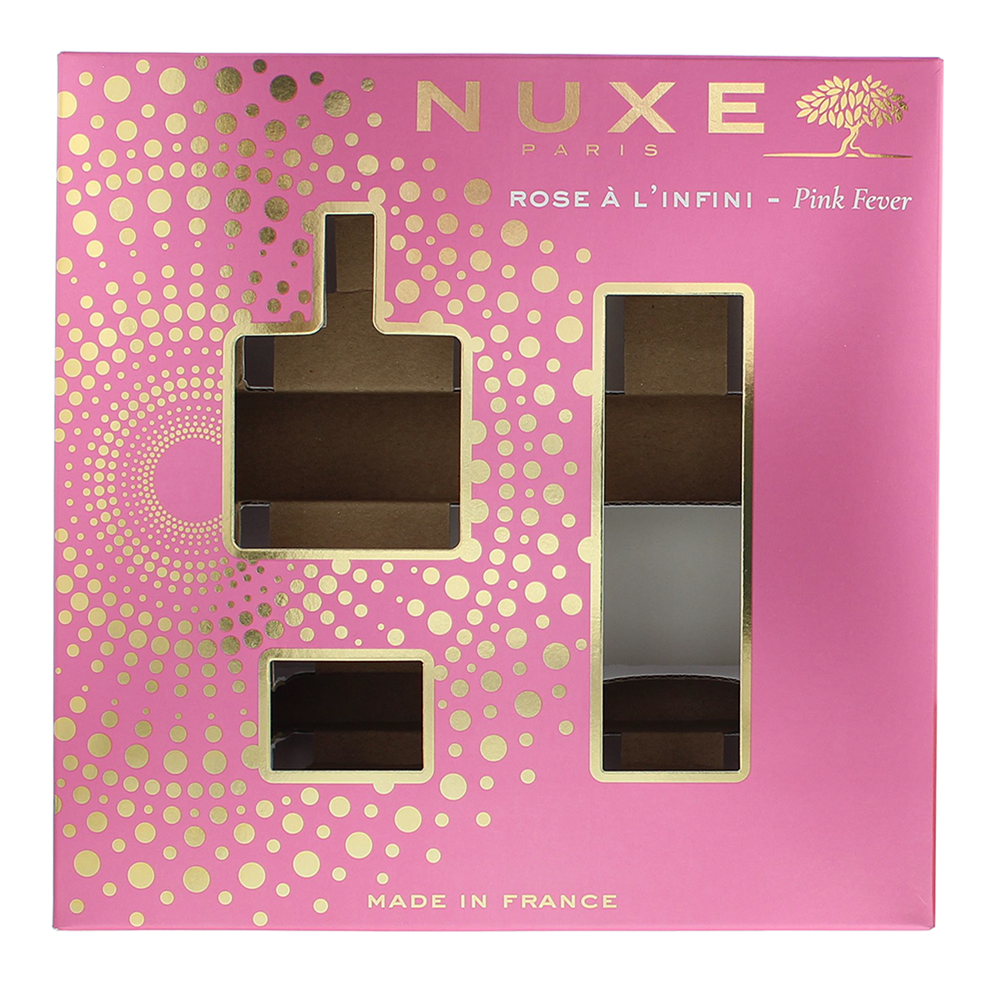 Nuxe Rose À L'infini 3 Piece Gift Set: Body Oil 50ml - Micellar Cleanser 100ml - Lip Balm 15g - Box