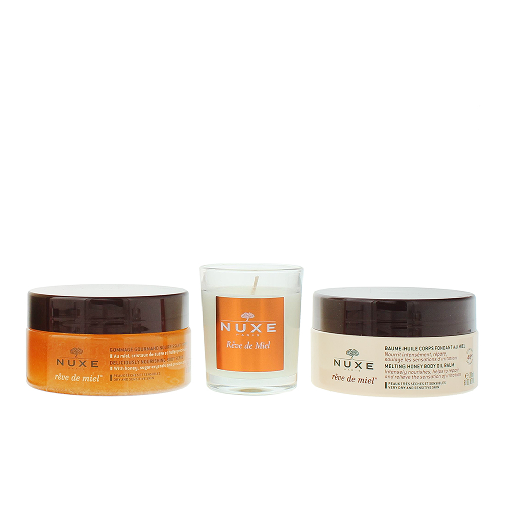 Nuxe Honey Lover 3 Piece Gift Set: Body Oil Balm 200ml - Nourishing Body Scrub 1 - Product