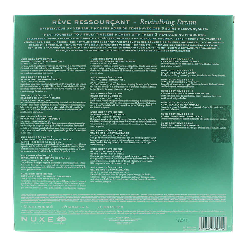 Nuxe Body Rêve De Thé - Revitalising Dream 3 Piece Gift Set: Body Scrub 150ml - Shower Gel 100ml - Scented Water 30ml